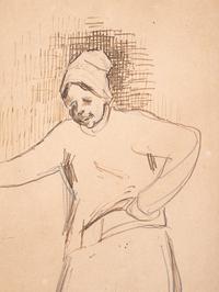 Peasant Woman , late 1880s, and Quayside Scene , 1903 (two works)