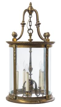 A Louis XVI Style Gilt Bronze Hall Lantern Height 34 inches. — LATE 19TH CENTURY