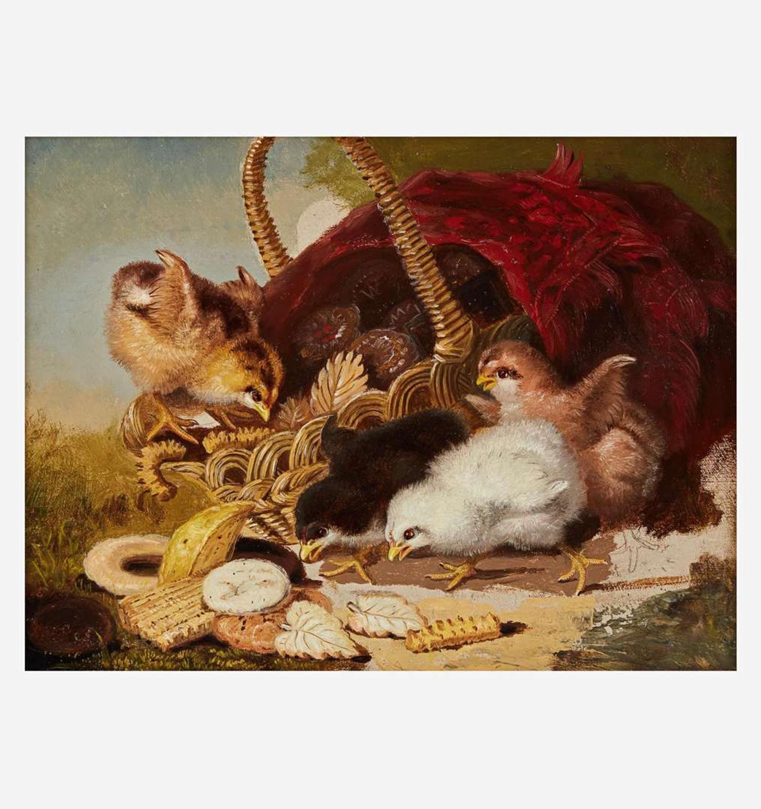 Mary Russell Smith (American, 1842-1878) Chicks With a Basket