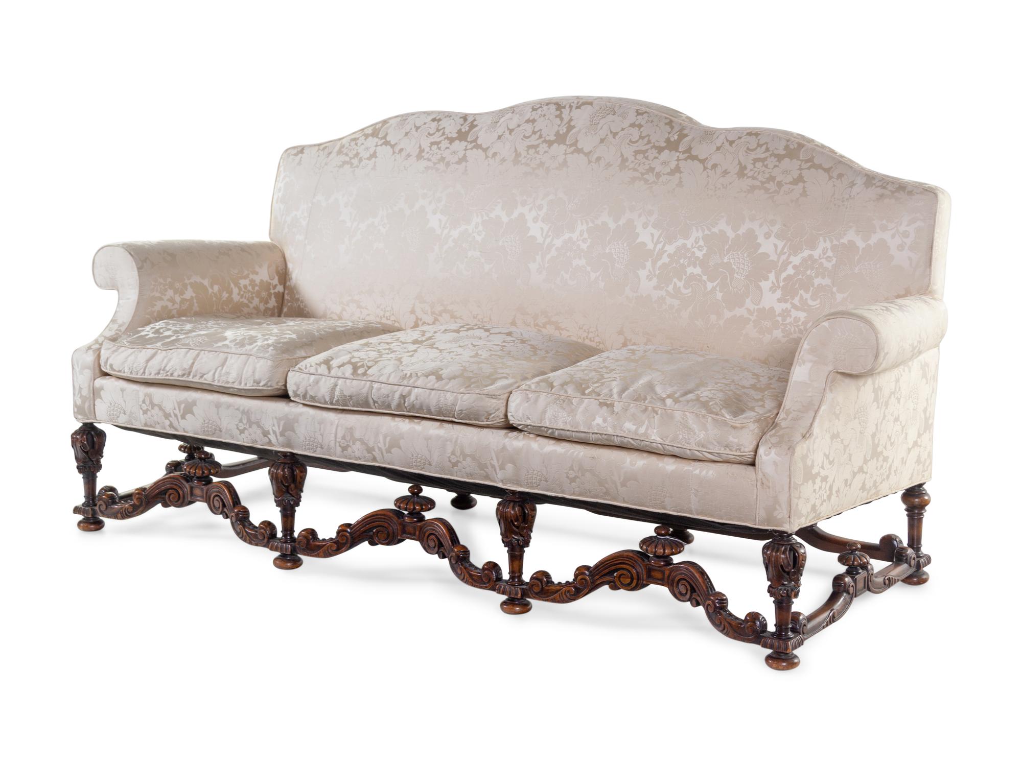 A William and Mary Style Walnut Sofa