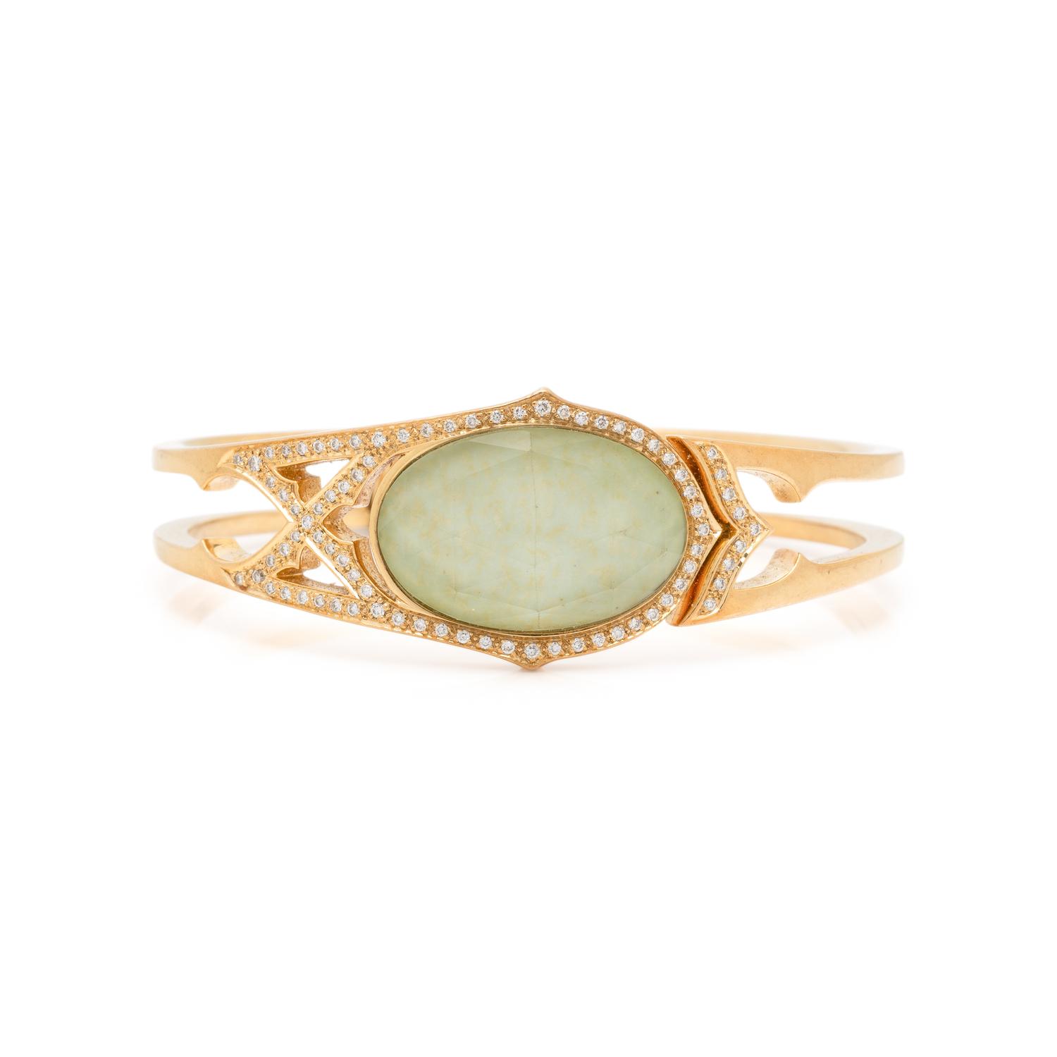 STEPHEN WEBSTER, 'CRYSTAL HAZE' QUARTZ, DIAMOND, AND YELLOW GOLD BRACELET