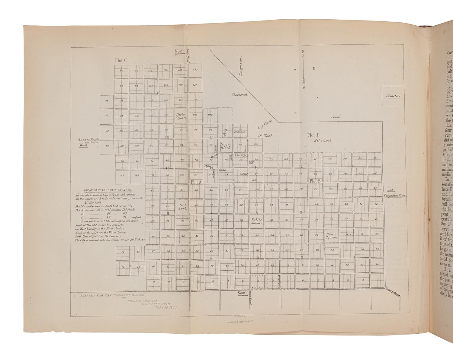 BURTON, Richard Francis (1821-1890). The City of the Saints, and Across the Rocky Mountains to California . New York: Harper and Brothers, 1862.