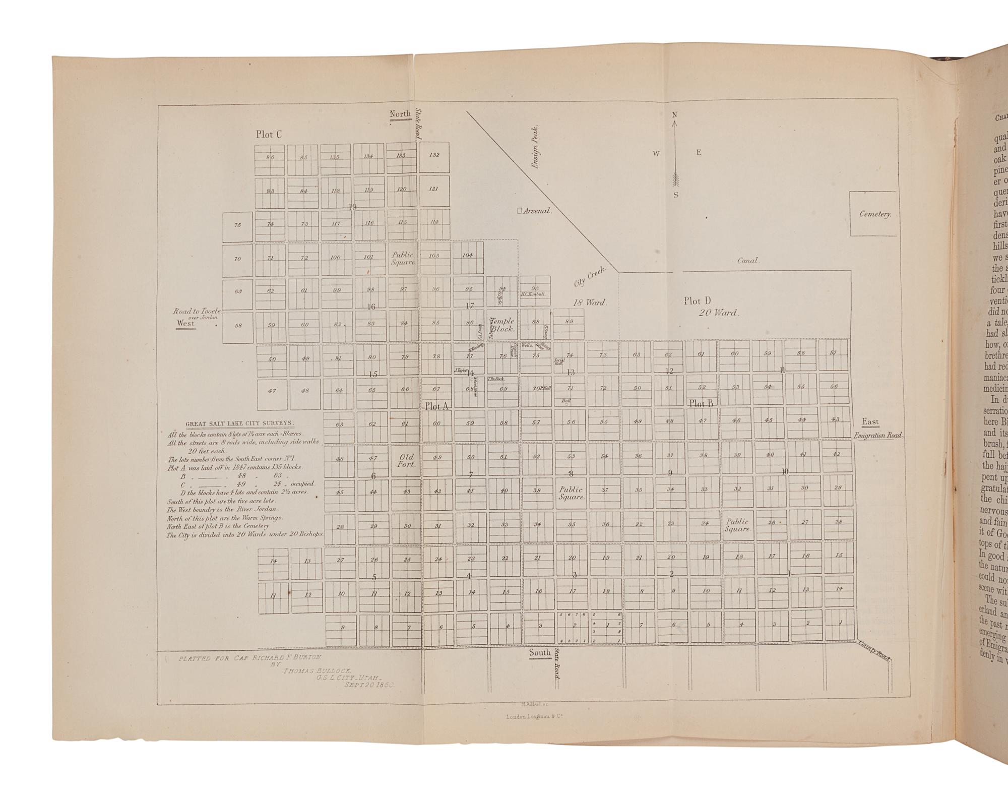 BURTON, Richard Francis (1821-1890). The City of the Saints, and Across the Rocky Mountains to California . New York: Harper and Brothers, 1862.