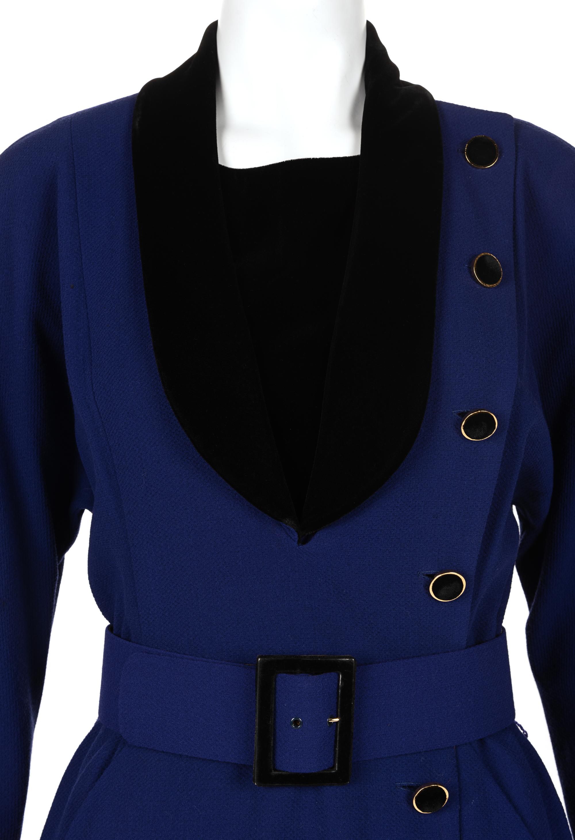 Chanel Wool Wrap Dress with Slip and Belt, 1980s