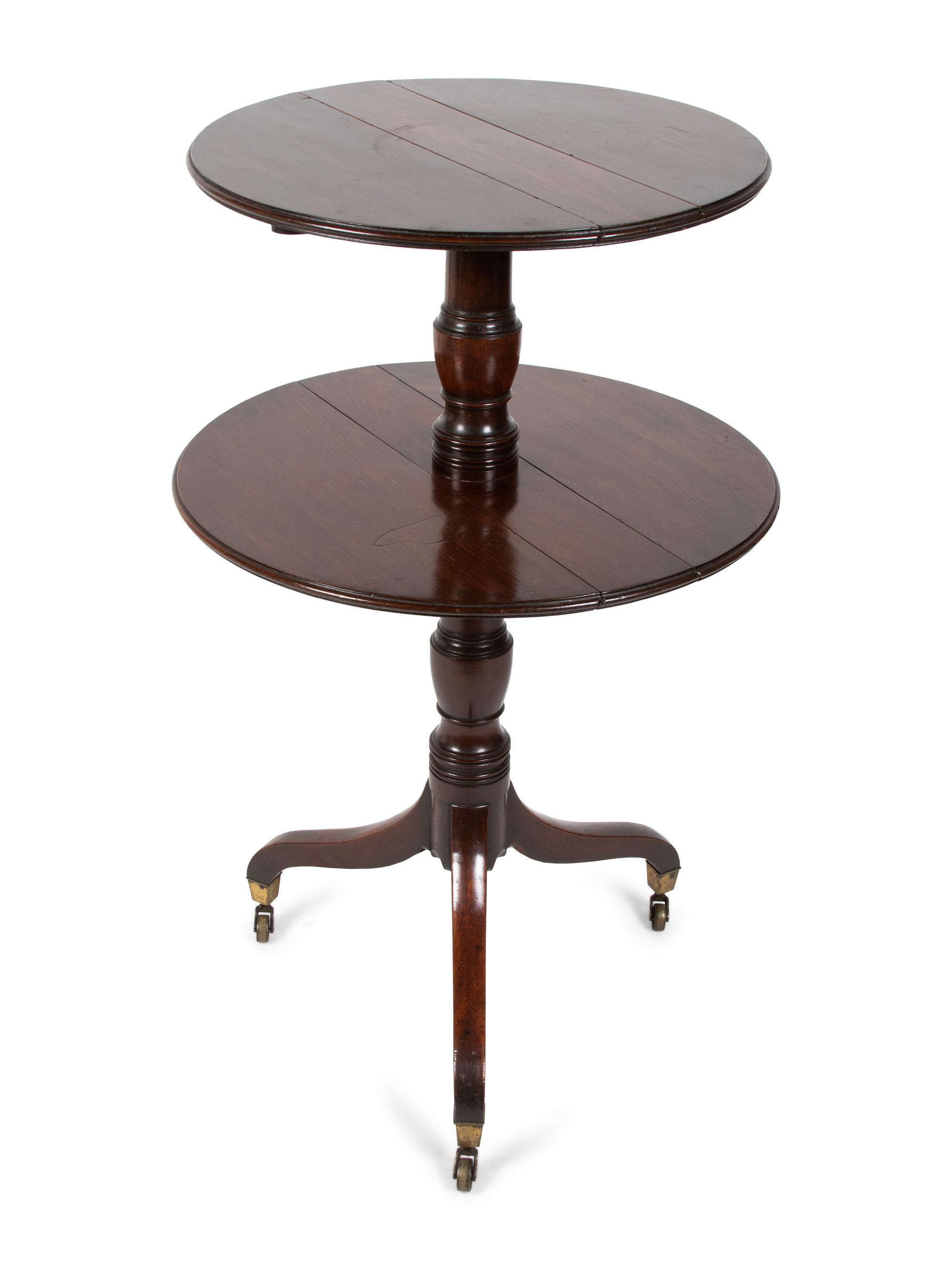 A George III Mahogany Two-Tier Dumbwaiter
