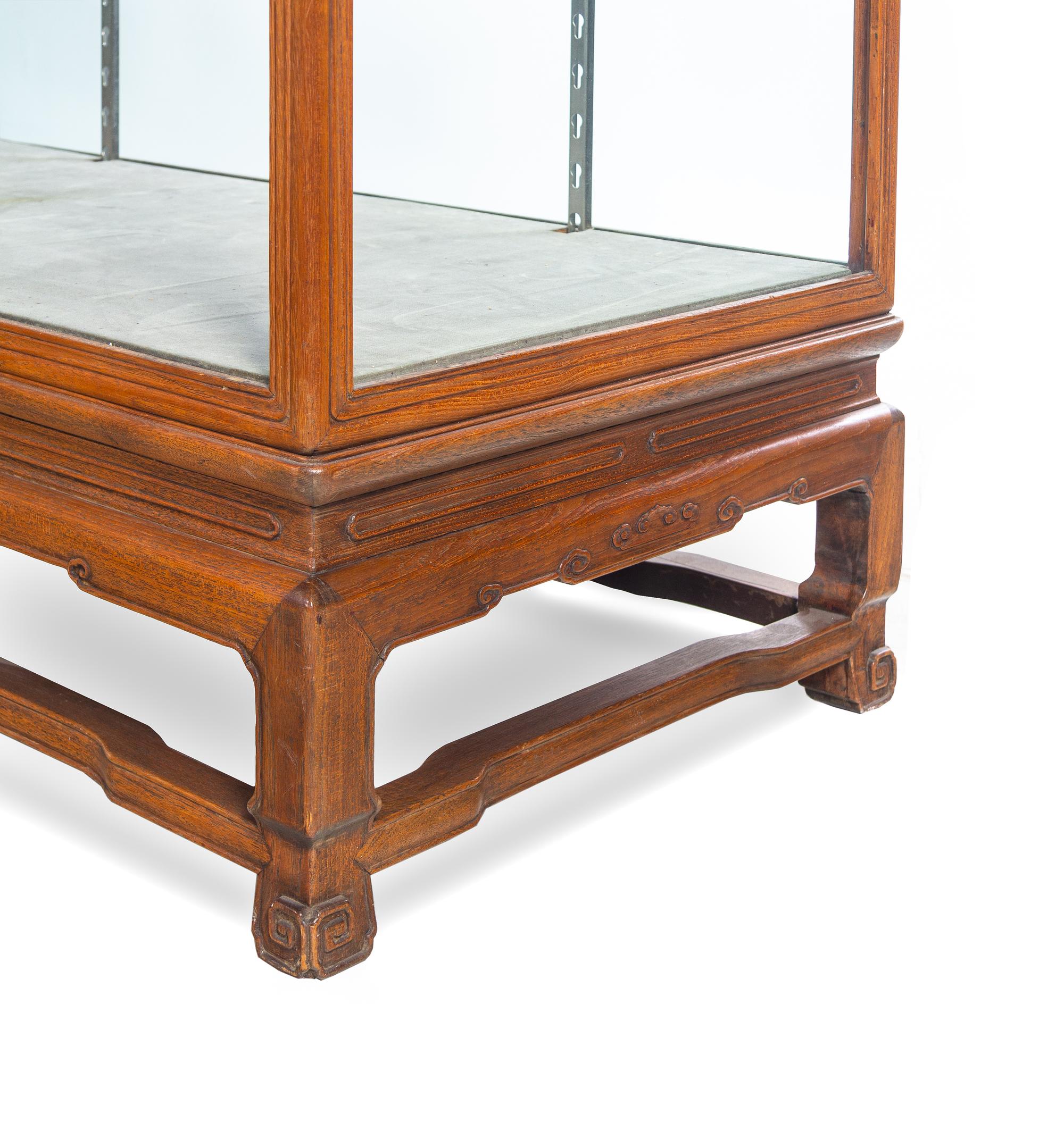 A Pair of Hardwood Displaying Cabinets