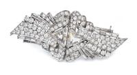 A Pair of Vintage Platinum and Diamond Dress Clip/Earrings, 13.90 dwts.
