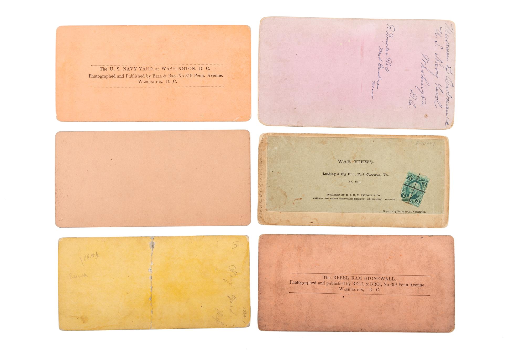 [CIVIL WAR]. A group of 25 stereoviews, highlighted by images of the US Navy Yard, Washington, DC, incl. monitors, and cannon, and views of St. Augustine, Florida.