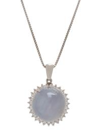 STAR SAPPHIRE AND DIAMOND PENDANT/NECKLACE