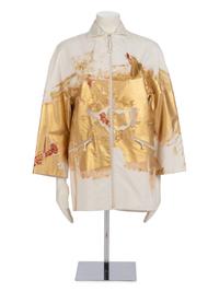 Chado Ralph Rucci Gold Painted Cotton Jacket, 1990-2000s