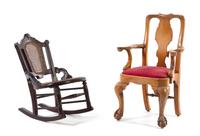 Two Mahogany Child's Chairs Height of tallest 24 3/4 x width 17 3/4 x depth 13 inches. — LATE 19TH CENTURY