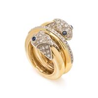 DIAMOND AND SAPPHIRE SNAKE RING