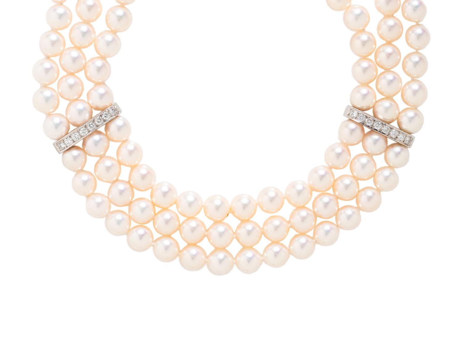 HONORA, CULTURED PEARL AND DIAMOND NECKLACE