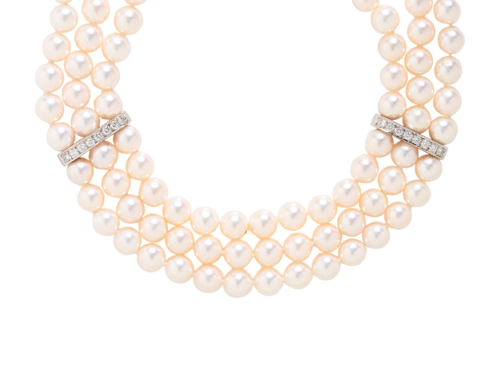 HONORA, CULTURED PEARL AND DIAMOND NECKLACE