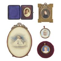 English School 19th / Early 20th Century, A Group of Five Portrait Miniatures of Infants and Children