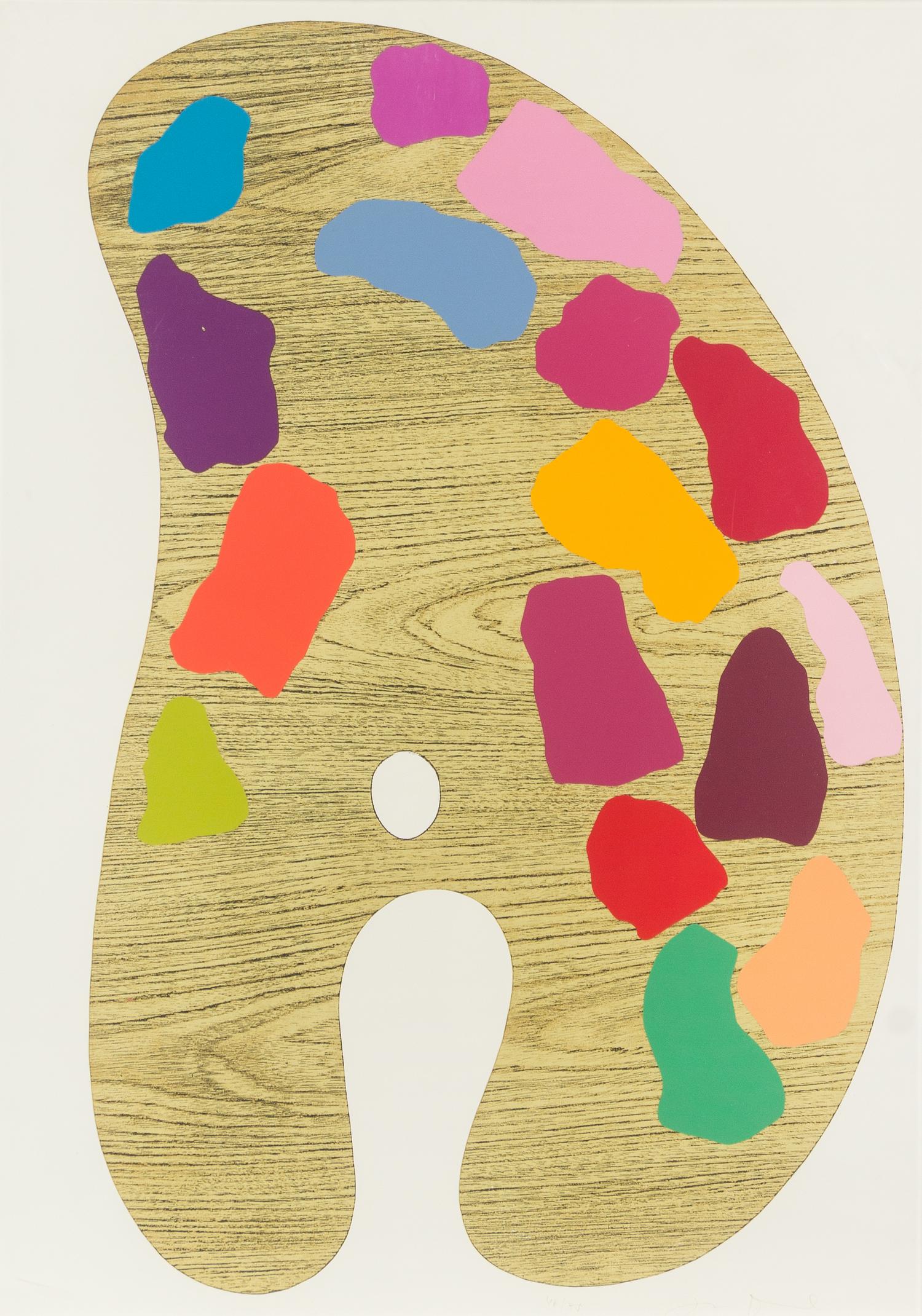 Jim Dine, (American, b. 1935), Four Pallettes, 1969 (the complete set of one wood multiple, one screenprint on Kromecote card, one etch