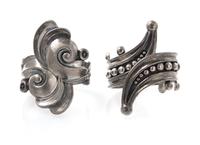A Collection of Sterling Silver Bypass Hinged Bracelets, Taxco, 62.60 dwts.