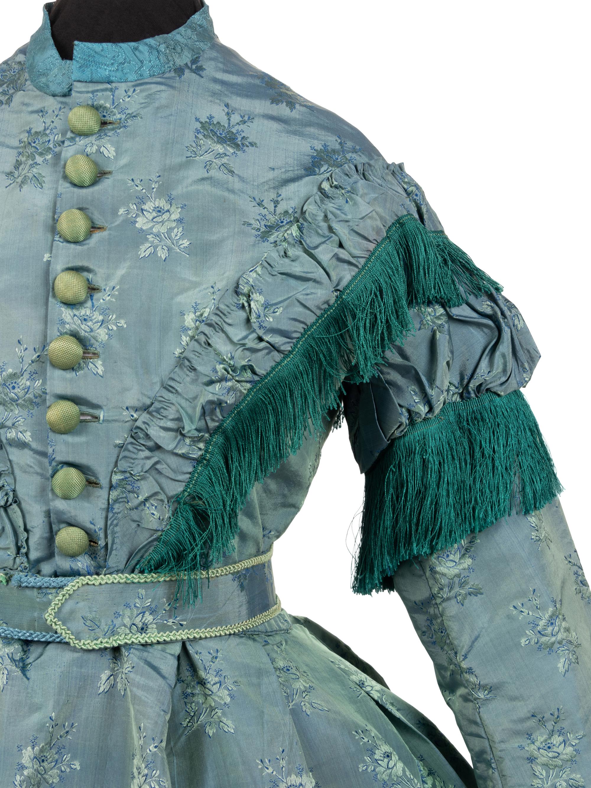 Silk Taffeta Dress with Fringe, 1867
