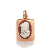 A Red Agate Cameo Locket Pendant