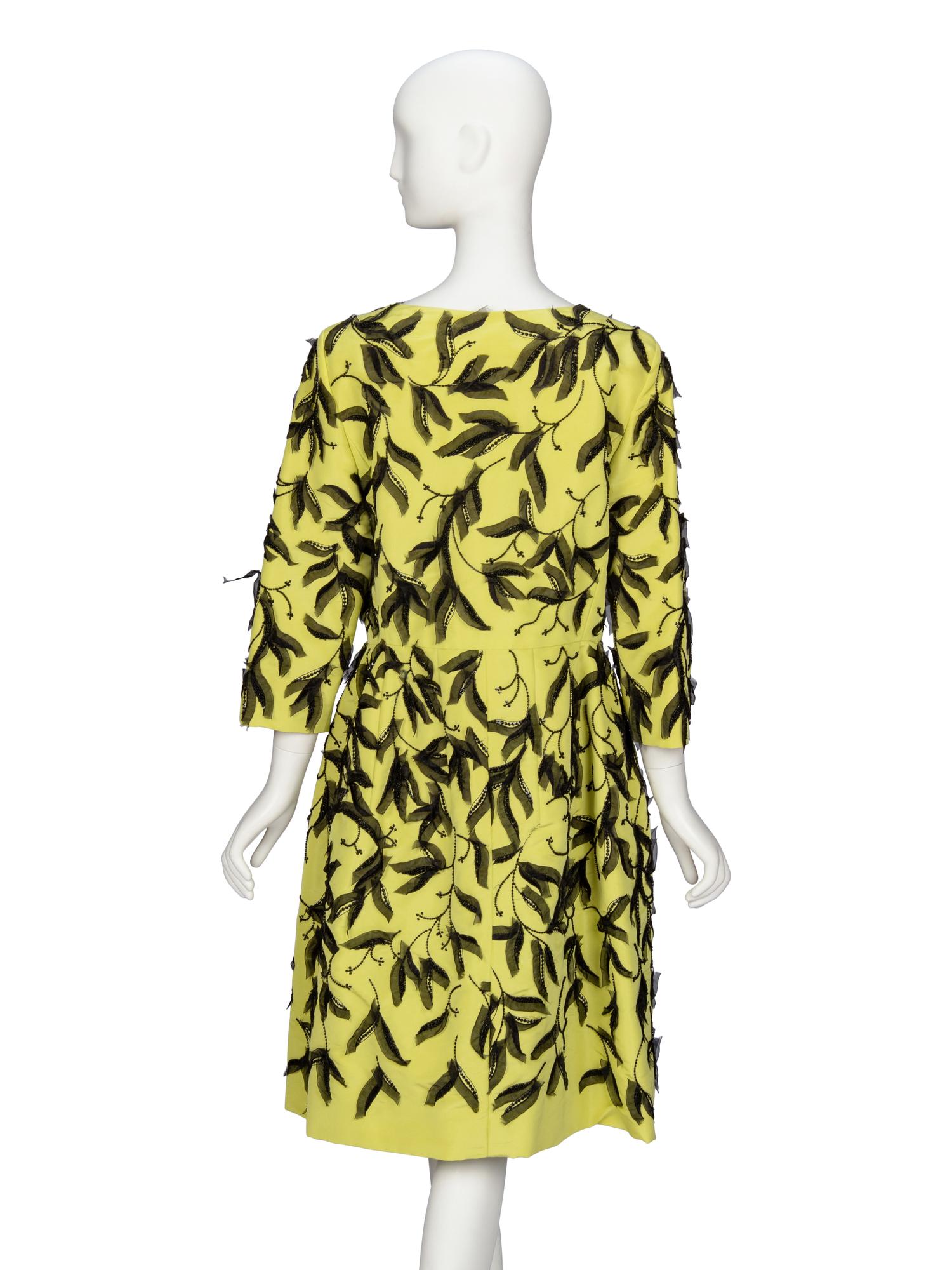 Oscar de la Renta, Embellished Chartreuse Coatdress, 2011