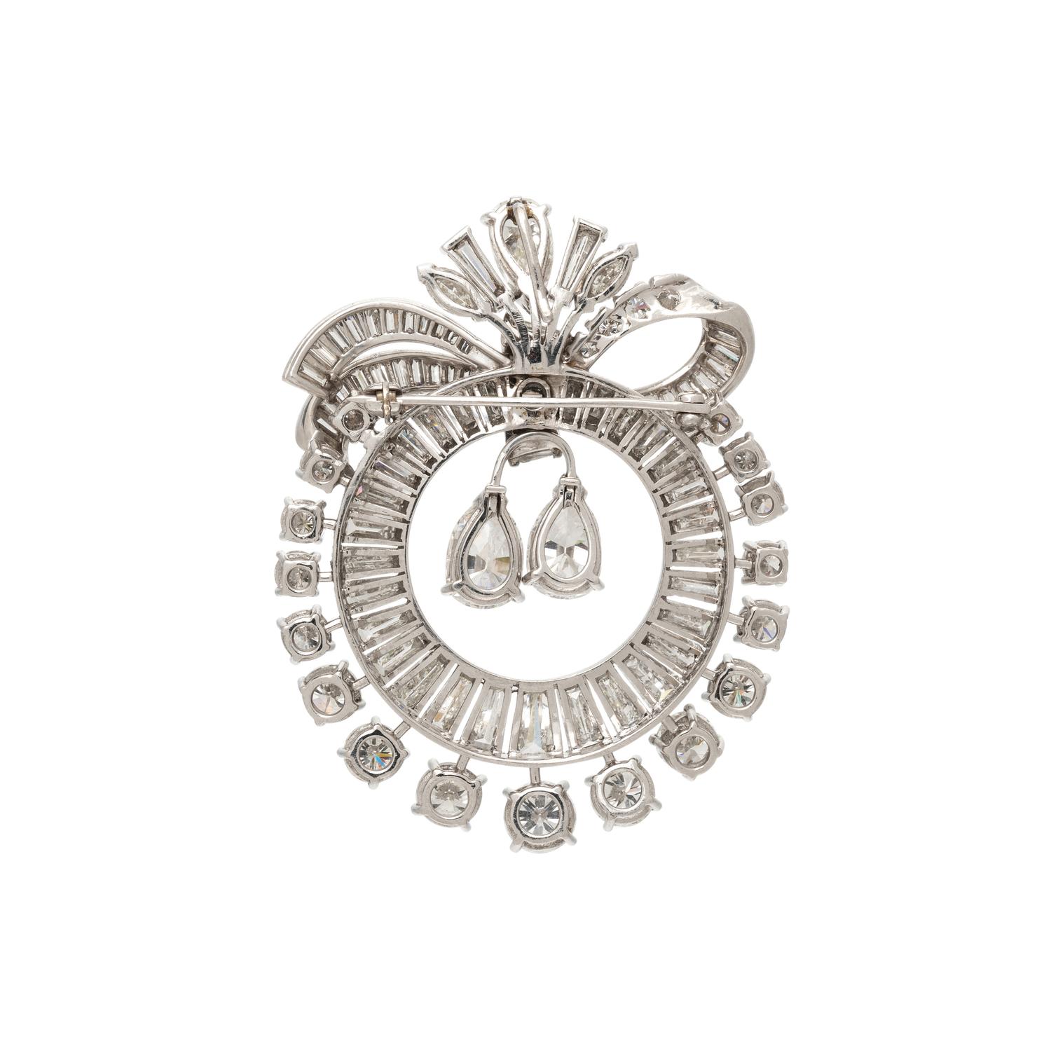PLATINUM AND DIAMOND BROOCH