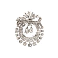 PLATINUM AND DIAMOND BROOCH