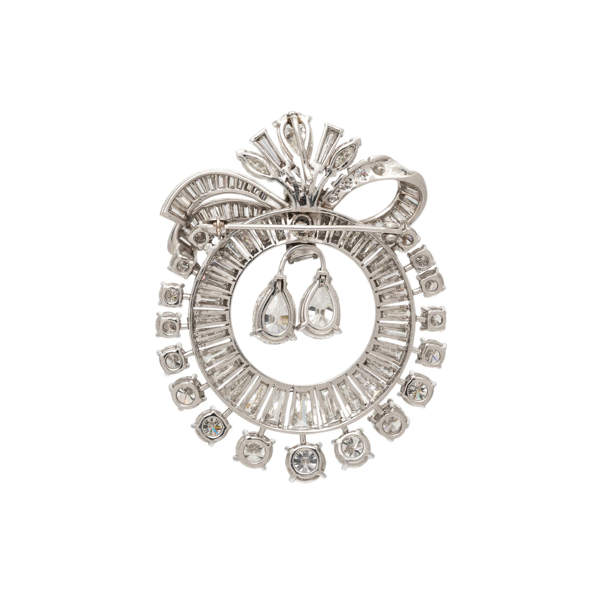 PLATINUM AND DIAMOND BROOCH