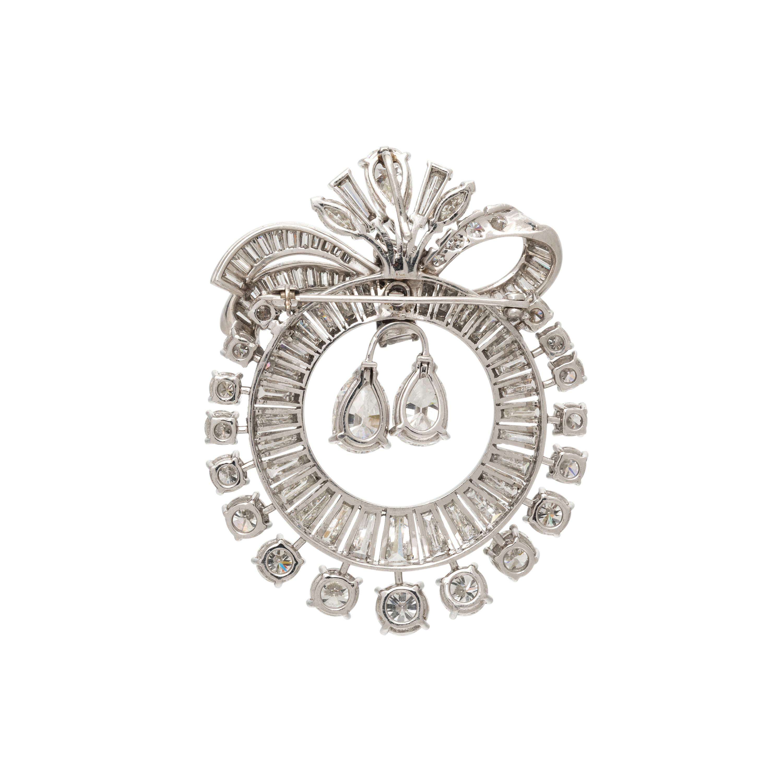 PLATINUM AND DIAMOND BROOCH