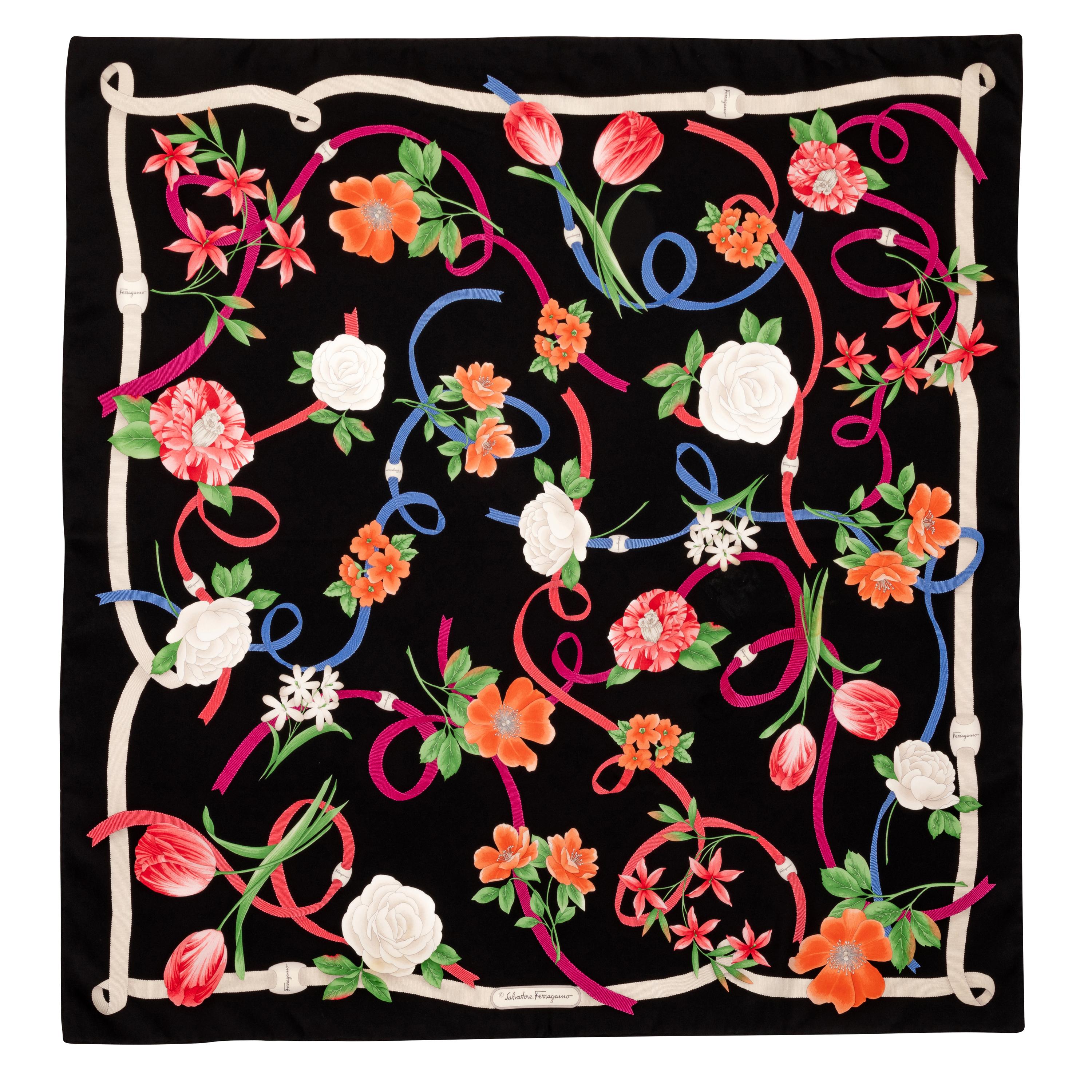 Salvatore Ferragamo Silk Scarf, 1980-90s