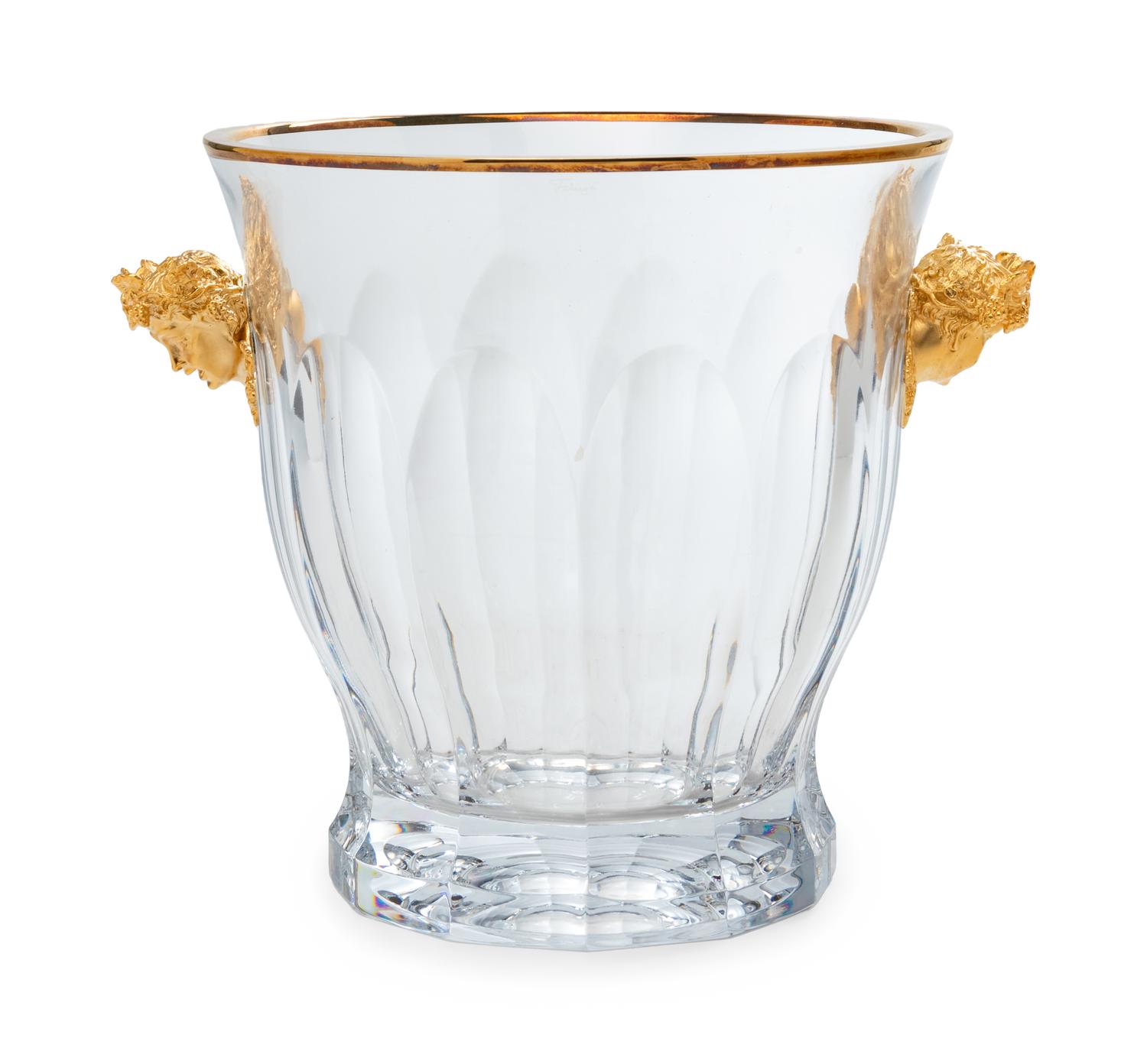 A Tatiana Fabergé Gilt Bronze Mounted Glass Wine Cooler