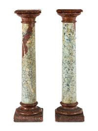 A Pair of Continental Marble Pedestals
