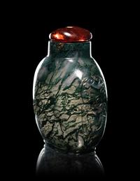 Two Moss Agate Snuff Bottles