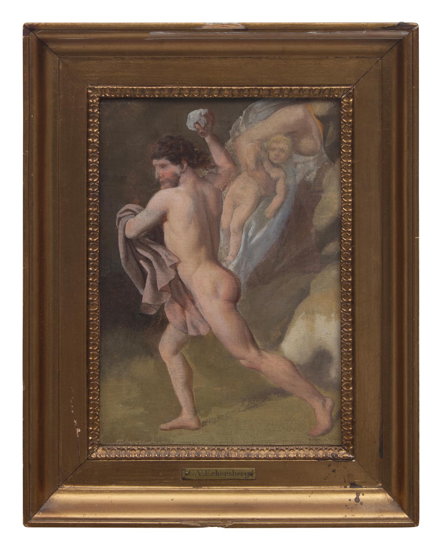 Man Throwing a Stone (Study for When Israel's children spoke against God and Moses the Lord sent burning snakes against the people ), c. 1815