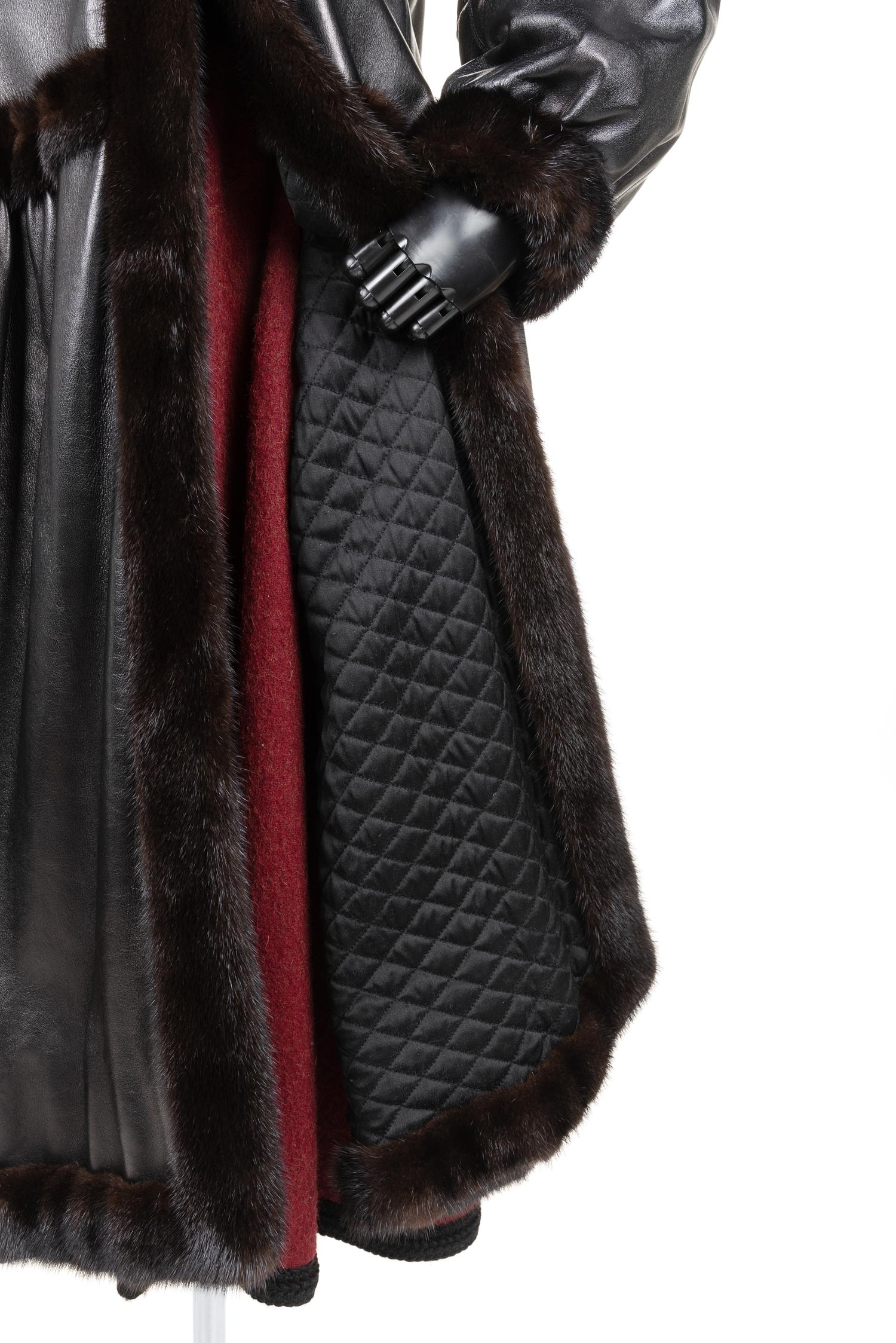 Yves Saint Laurent Haute Couture Leather Coat with Fur Trim, Fall 1976