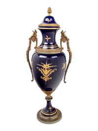 A Sèvres Style Gilt Bronze Mounted Porcelain Vase and Cover
