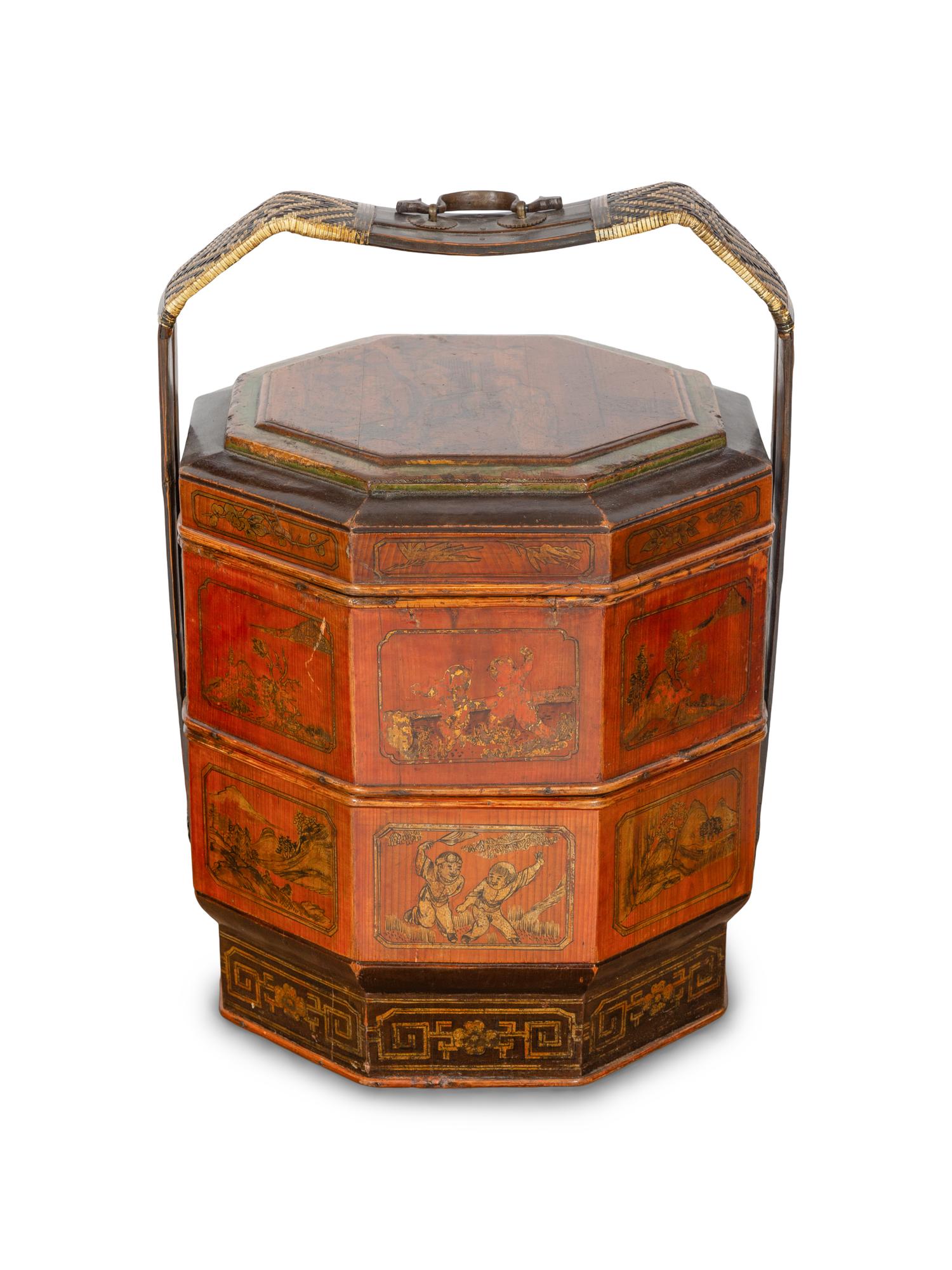 A Chinese Painted Two-Part Box