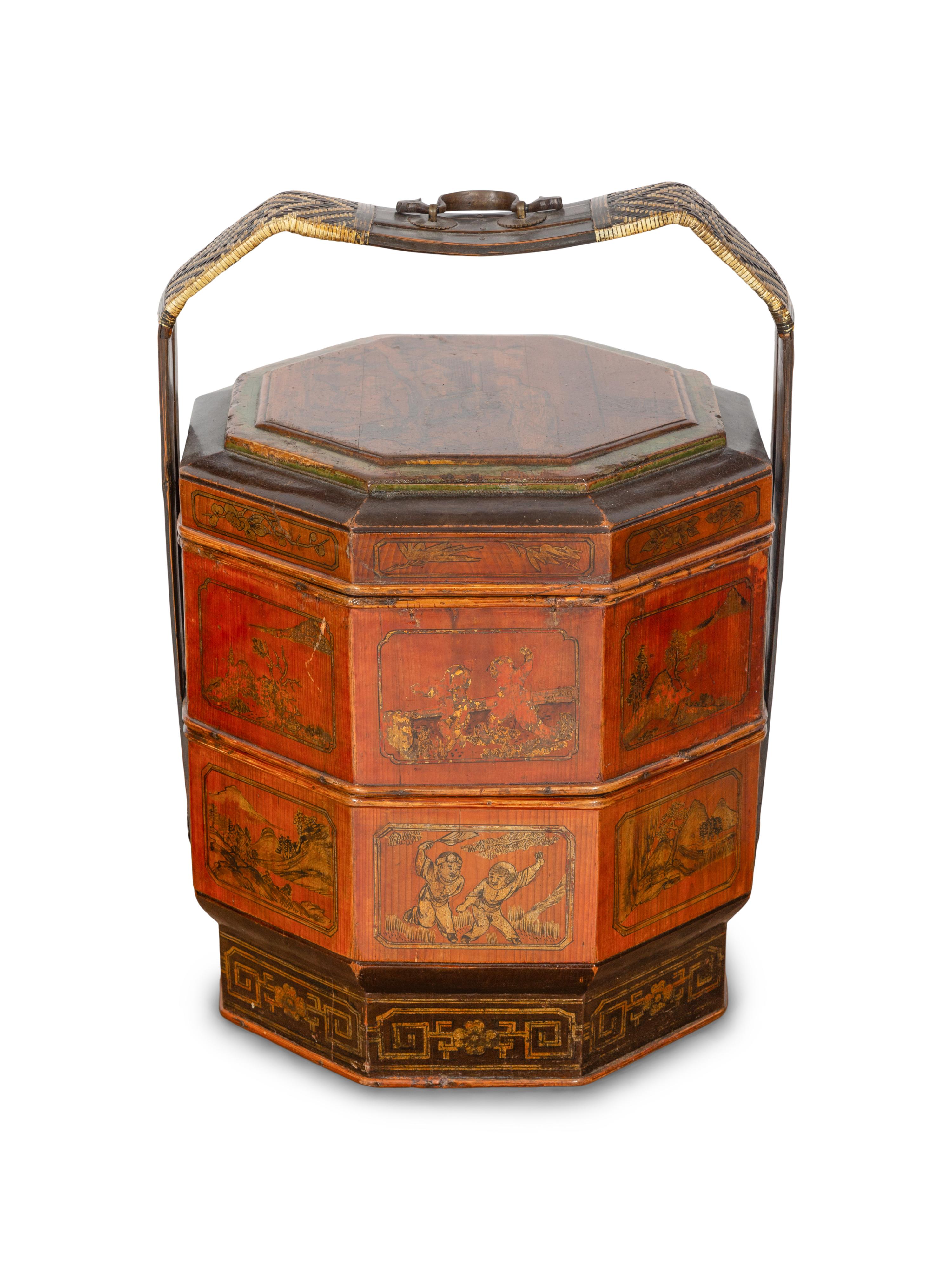 A Chinese Painted Two-Part Box