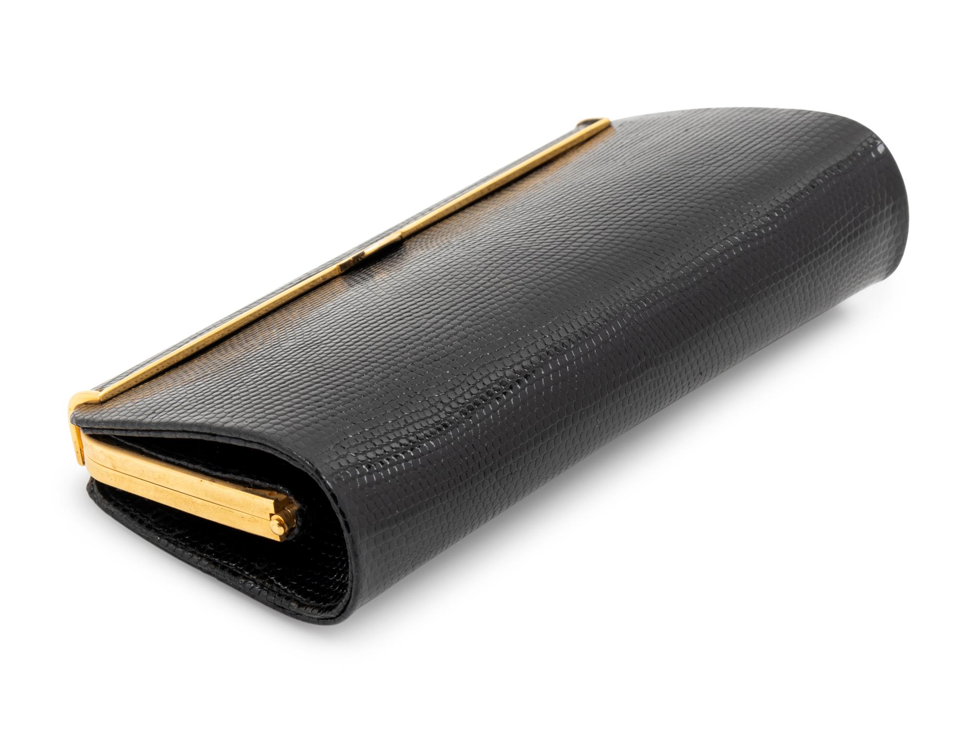Gucci Black Lizard Skin Bag, 1960-80s