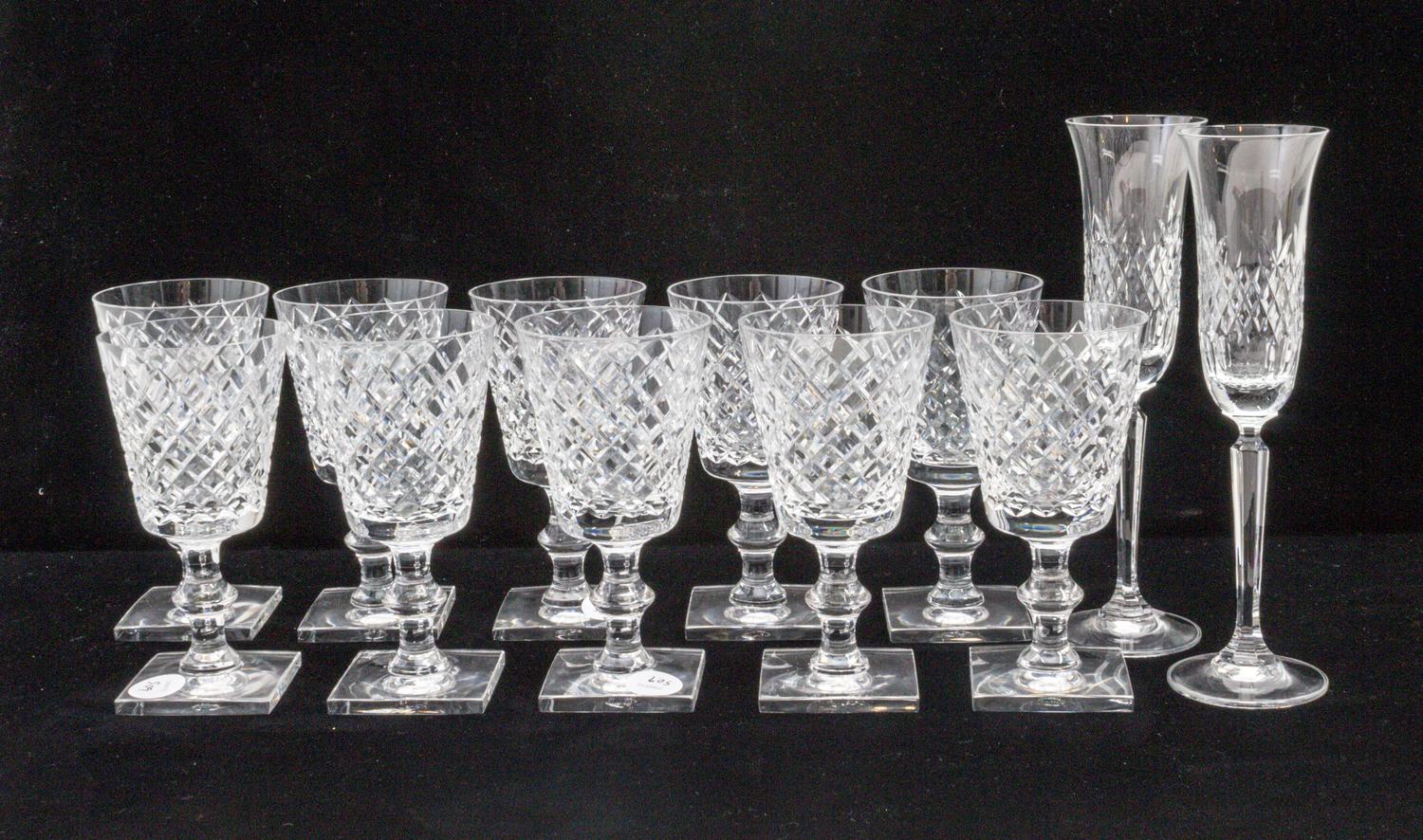 A Set of Ten Cut Glass Stems Height of set 6 1/2 inches. — 20TH CENTURY