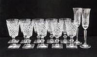 A Set of Ten Cut Glass Stems Height of set 6 1/2 inches. — 20TH CENTURY
