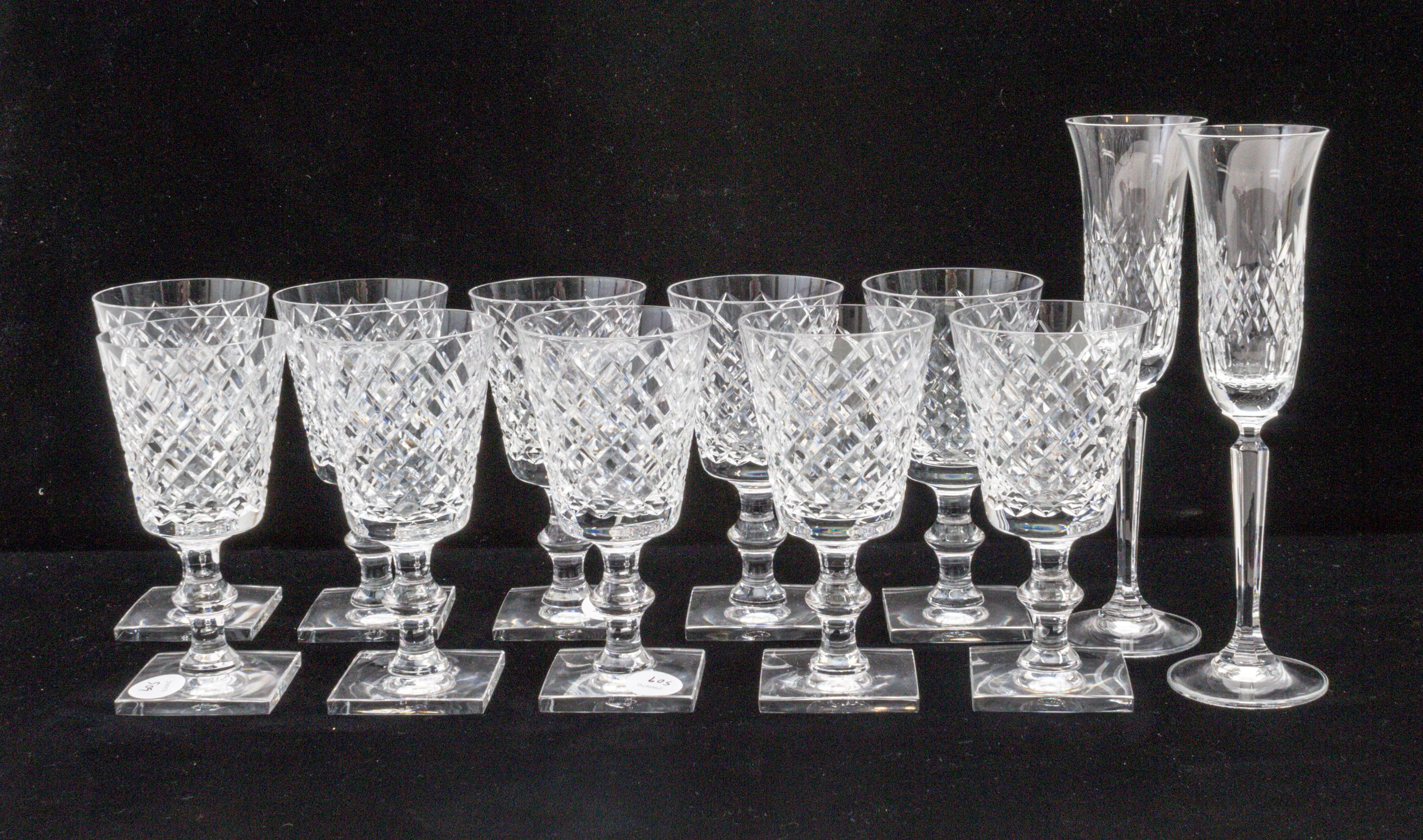 A Set of Ten Cut Glass Stems Height of set 6 1/2 inches. — 20TH CENTURY