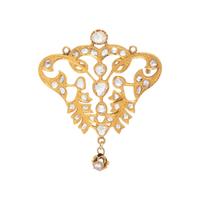 ANTIQUE, YELLOW GOLD AND DIAMOND BROOCH