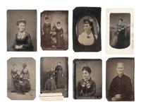 [EARLY PHOTOGRAPHY]. 37 tintypes of women of varying ages, incl. studious and religious subjects.