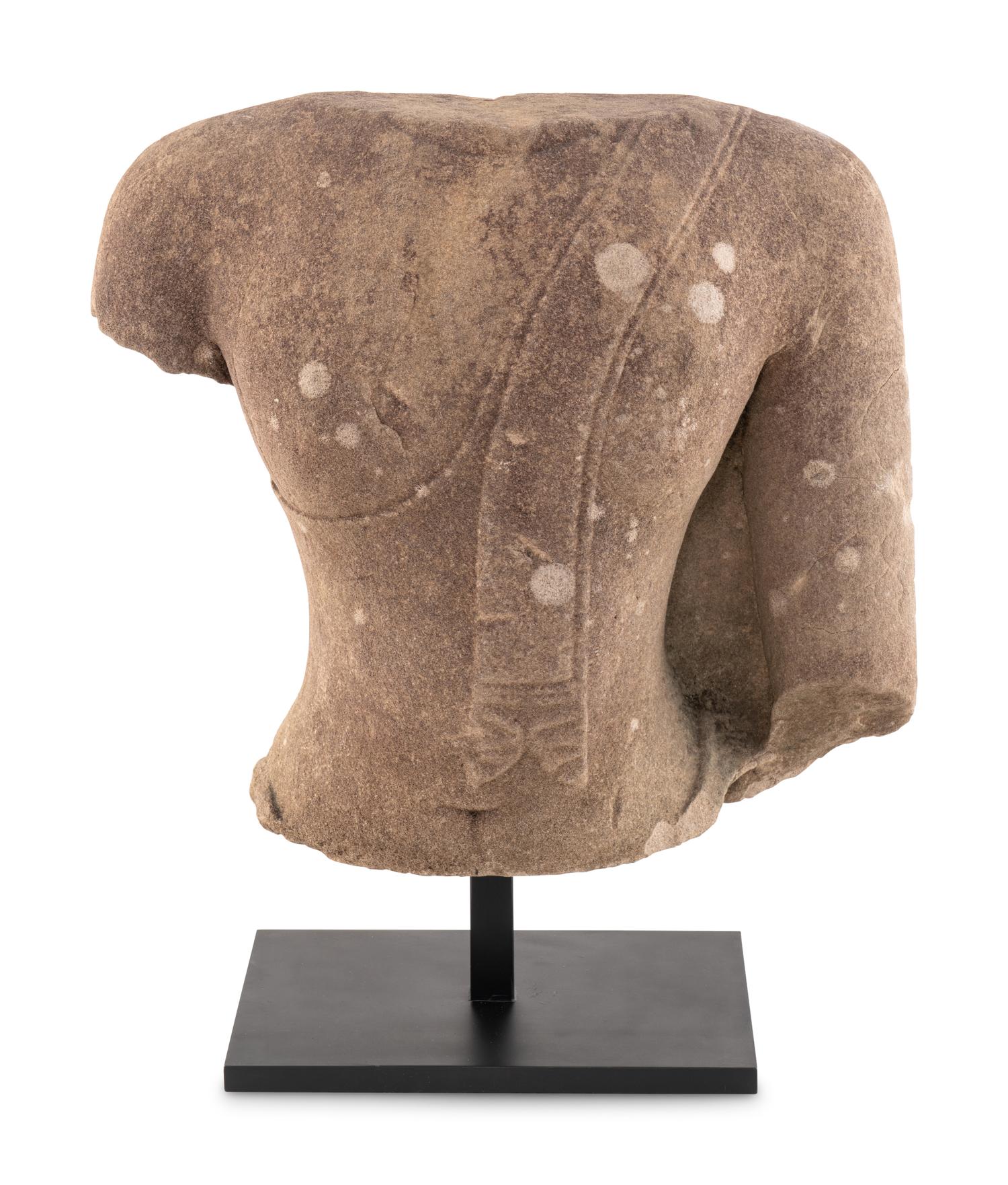 A Thai Stone Torso of Buddha