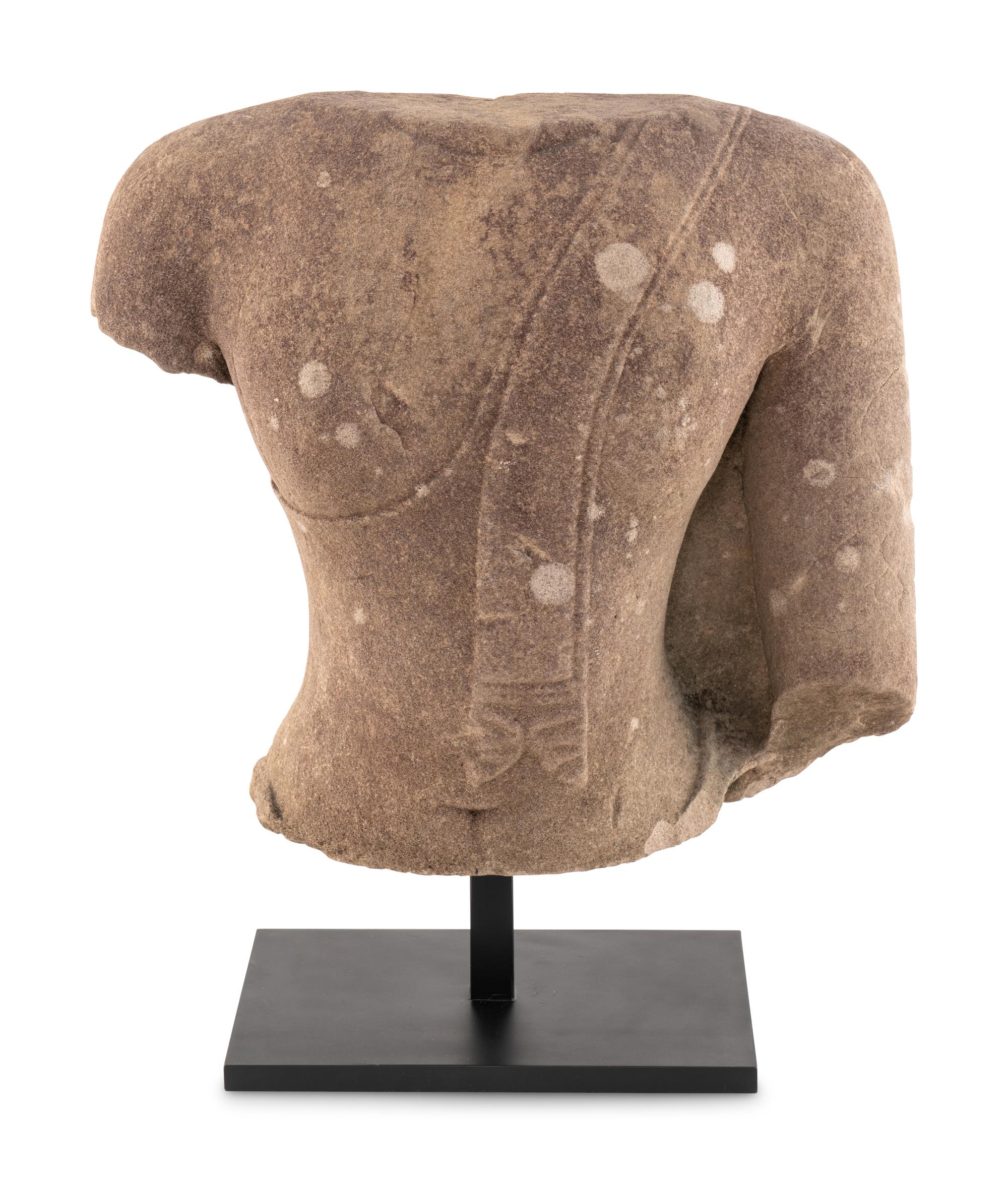 A Thai Stone Torso of Buddha