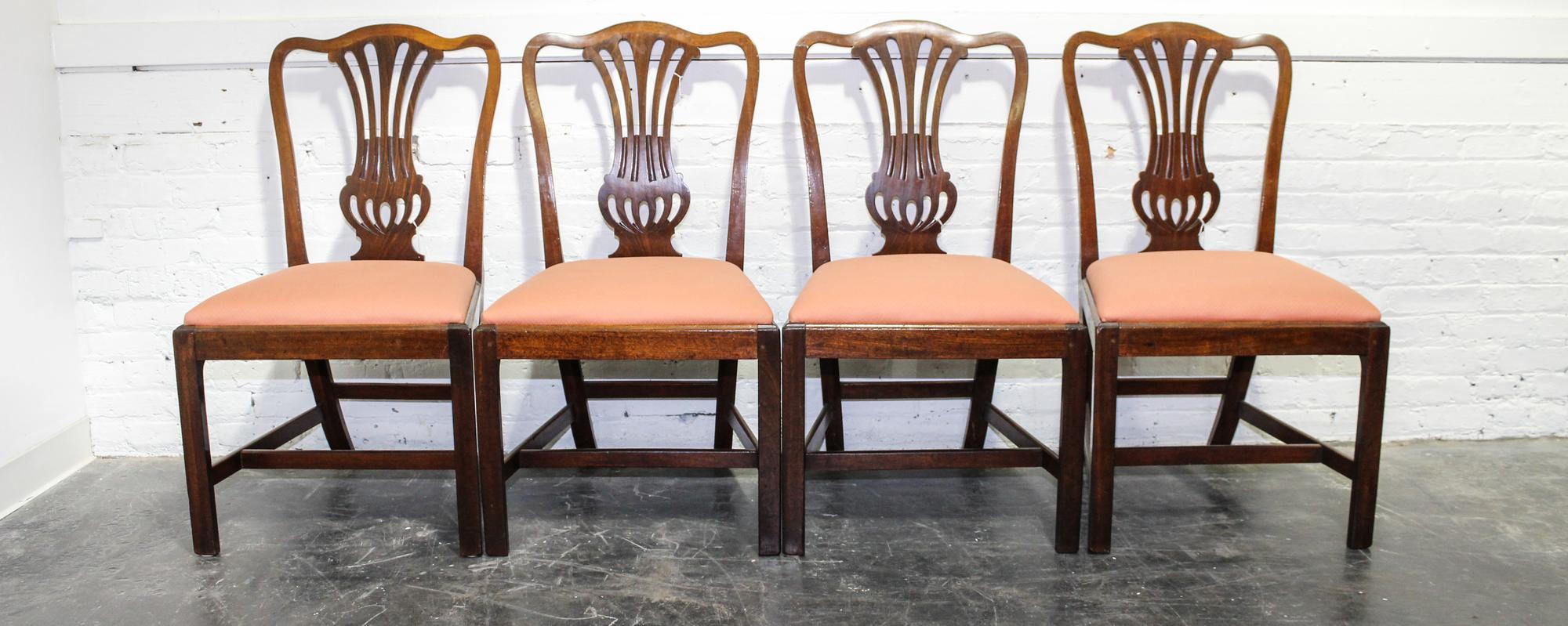 A Set of Four Chippendale Style Mahogany Side Chairs Height 37 1/2 inches. — 19TH/20TH CENTURY
