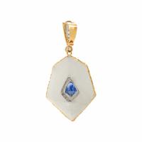 Bicolor Gold, Sapphire, and Diamond Pendant