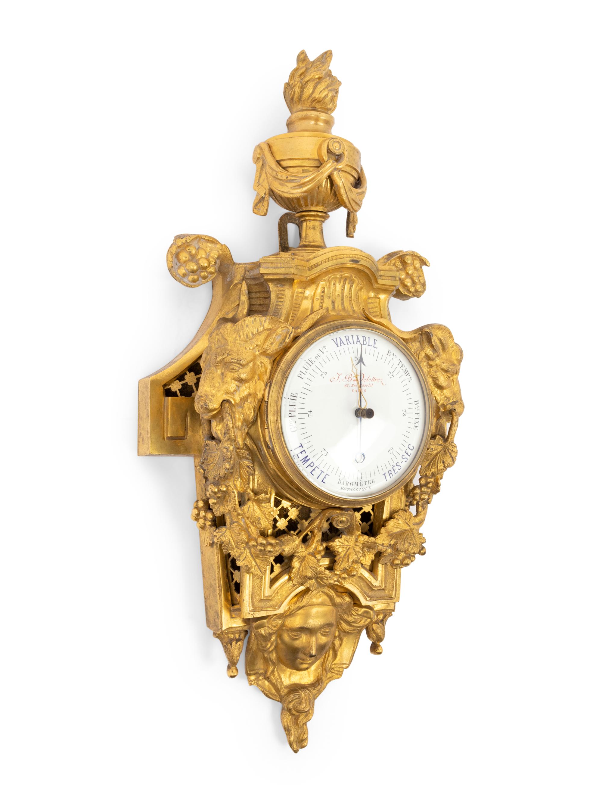 A Louis XVI Style Gilt Bronze Barometer