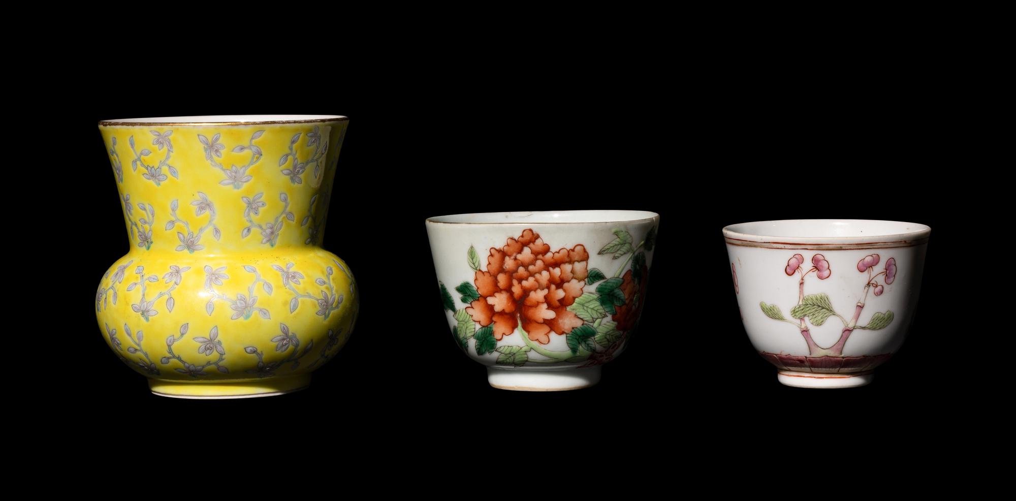 Three Chinese Famille Rose Porcelain Wares