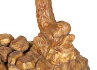 A Pair of Italian Grotto Style Carved Giltwood Pedestal Console Tables — 20th Century